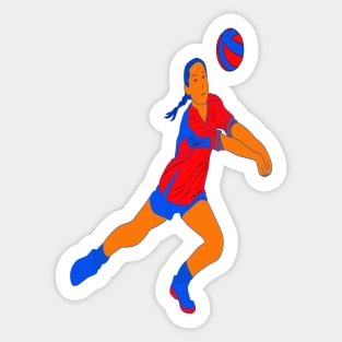 TANNED NEON GIRL VOLLEYBALL PLAYER Sticker